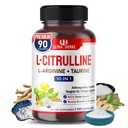 L- Citrulline Supplement Kapsułki Wzbogacone L- Arginina, Tauryna, Kreatyna, Tongkat Ali, Fadogia Agrestis 124; Ultra Nitric Oxide Booster for Muscle Endurance, Stamina & Recovery 124; 180 Kapsułki
