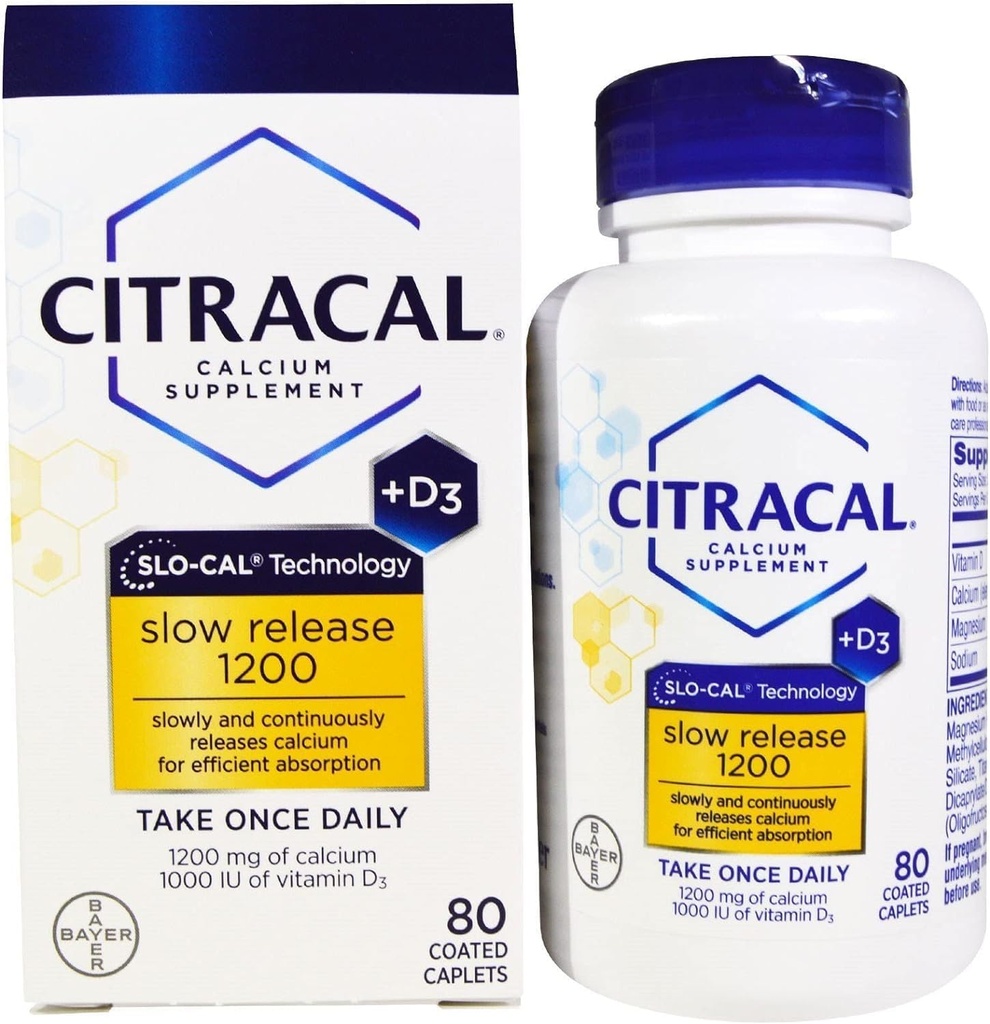 Citracal z wapniem D wolne uwolnienie 1200, 80- Count - Kup opakowania i zapisać (Opakowanie 2)