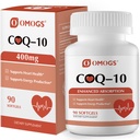 OMOGS CoQ10 400mg Softgels, Koenzym Q10 Wysoka Wchłanianie Support Heart Health, Kardioviral Health, Immune System & Cellular Energy Production, Gluten Free, 90 Softgels