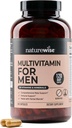 NatureWise Multivitamin dla mężczyzn - Daily Mężczyzna Support - Minerals & Herbs for Energy, Performance, Immunitet - z witaminą A, C, D, B- Complex - Soy & gluten- Free, Non-GMO - 240 Kapsułki [6- Miesiąc dostaw]