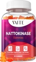 VAITE Nattokinase Supplement 2000 FU (Fibrinolytic Units) 100mg - Suplement enzymatyczny, Wegańska formuła, Wspiera zdrowie, Podwójna siła, Non-GMO, Soy Free, Gluten Free, 60 Gummies wegetariańskie