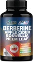 Berberine Suplement z Neem Leaf, Jabłko Cider Ocet, VIT D3, E & More - 150 Kapsułki Wsparcie dla układu immunologicznego, trawienie i ogólne zdrowie