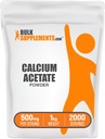 BulkSupplements.com Proszek z octanem wapnia - Suplement wapnia, Klasa żywności - Pure & Gluten Free, 500 mg na jedną porcję, 1 kg (2,2 kg) (Opakowanie po 1)