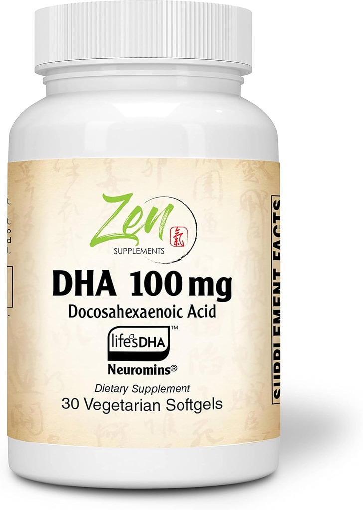 Suplementy Zen - Neuromins DHA 100 Mg - Vegan & Algae Sourced DHA Supplement Supports Eye Health, Heart Health, and Optimal Wellness 30- Vegecaps