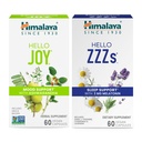 Himalaya Hello Joy z Ashwagandha dla poprawy nastroju i duchów & Hello ZZZ z Melatonin dla wsparcia snu, 60 Kapsułki Każdy - Bundle