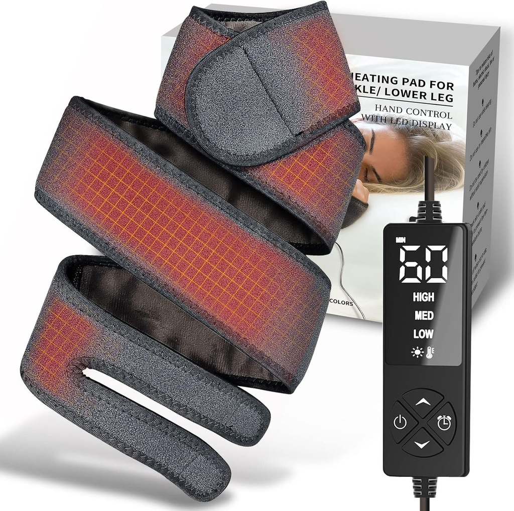 Long Small Heating Pad for Hands Wrist Arm Elbow Pain Relief, Heated Wrap for Golfers Tennis Elbow, Cubital Carpal Tunnel, Knee Joint Arthritis Leg Ankle Plantar Fasciitis, Achilles Tendonitis