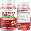 Premia Berberine Gummies, 2000mg High Potency Berberine HCI Supplement, Plus Ceylon Cynamon, Otyłek mleczny dla kobiet i mężczyzn, System immunologiczny i wsparcie metabolizmu - 60 Gummies