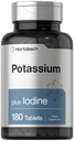 Horbäach Supplement Potasu Chlorowodór 124; Plus jod 124; 180 Tabletki wegetariańskie 124; Non-GMO i gluten Free