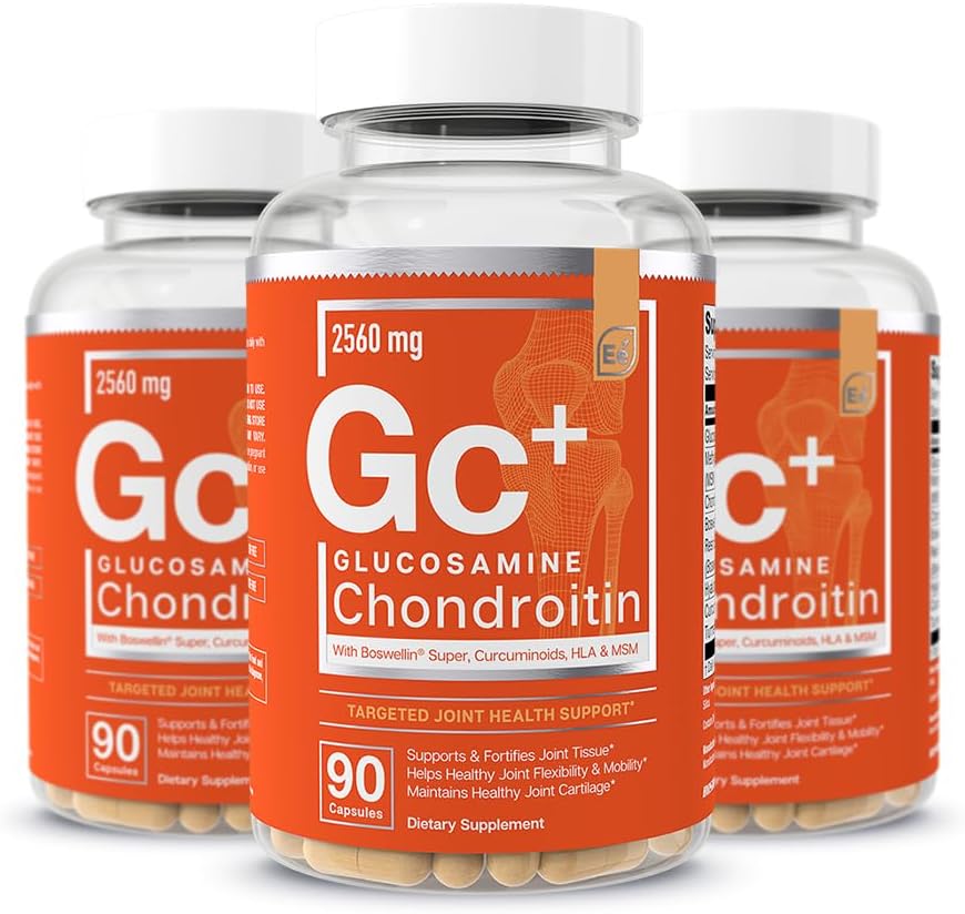 Elementy zasadnicze Glukozamina Chondroitin MSM Boswella Serrata Hyaluronic Acid Supplement Joint Supplement Antioksydant Supplement for Flexibility - 270 kapsułki (3 opakowania)