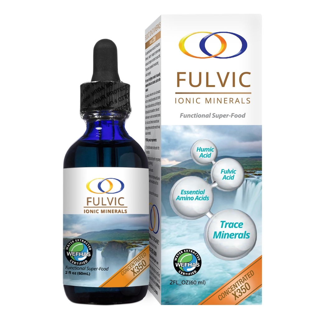 Optymalnie organiczna woda zużyta Fulvic jonowe Minerały X350 - Opatentowany BioActive Fulvic Acid, Humic Acid, Ślad Minerałów, Electrolytes & Essential Amino Acids - 8 + Month Supply!