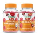 Żywe dzieci z magnezem wapniowym i cynkiem + Probiotyczne 2 Miliony dzieci CFU, Gummies Bundle - Great Desting, Suplement witaminy, Gluten Free, GMO Free, Gummy do żucia