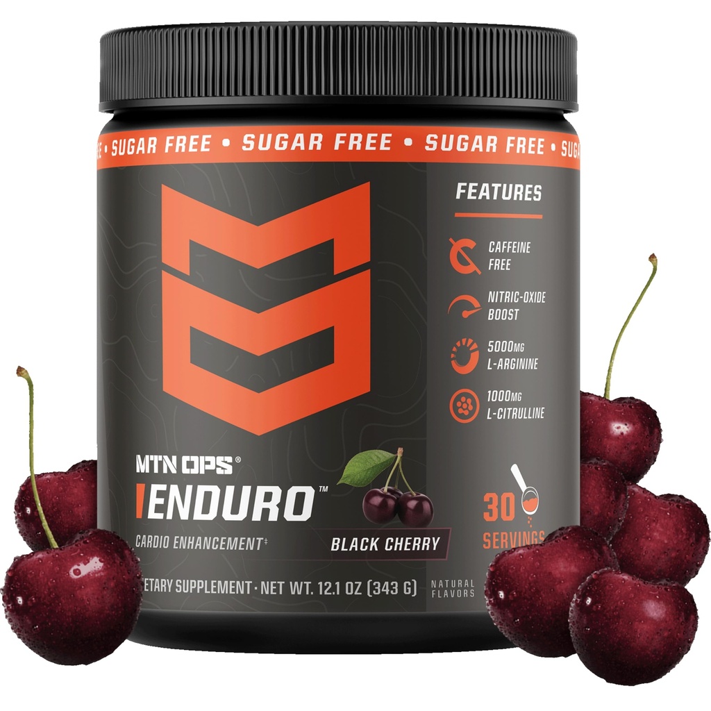 MTN OPS Enduro Nitric Oxide Stim Free Pre Workout 124; Cytrynian magnezu, L Arginina & L Cytrulina Kofeina Free Precurrence
