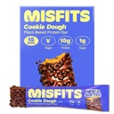 Misfits Wegan Protein Bars, Cookie Dough - Aktualizacja przepisu 124; Roślina oparta, niski cukier & Carb, wysokiej fiber przekąski 124; Opakowanie 15