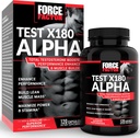 Test czynnika siły X180 Alpha Testosteron Booster dla mężczyzn, Suplement testosteronu z opatentowanym kozieradka & L- Citrulina do promowania Lean mięśni, Siła, Energia, Moc & Wydajność, 120 Kapsułki