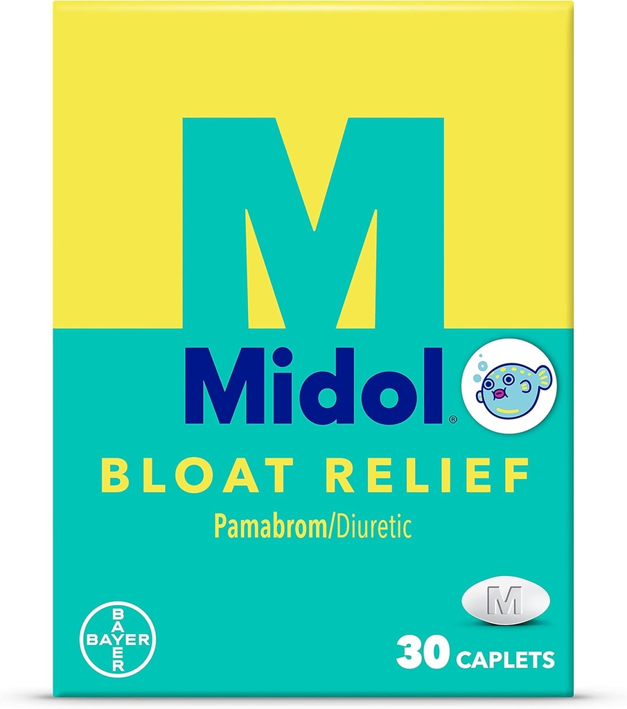 Midol Bloat Relief, Kapulety z Pamabrom, 30 Hrabia