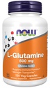 Teraz żywności Suplementy, L-glutamina 500 mg, Transporter azotu *, Amino kwas, 120 kapsułki Veg