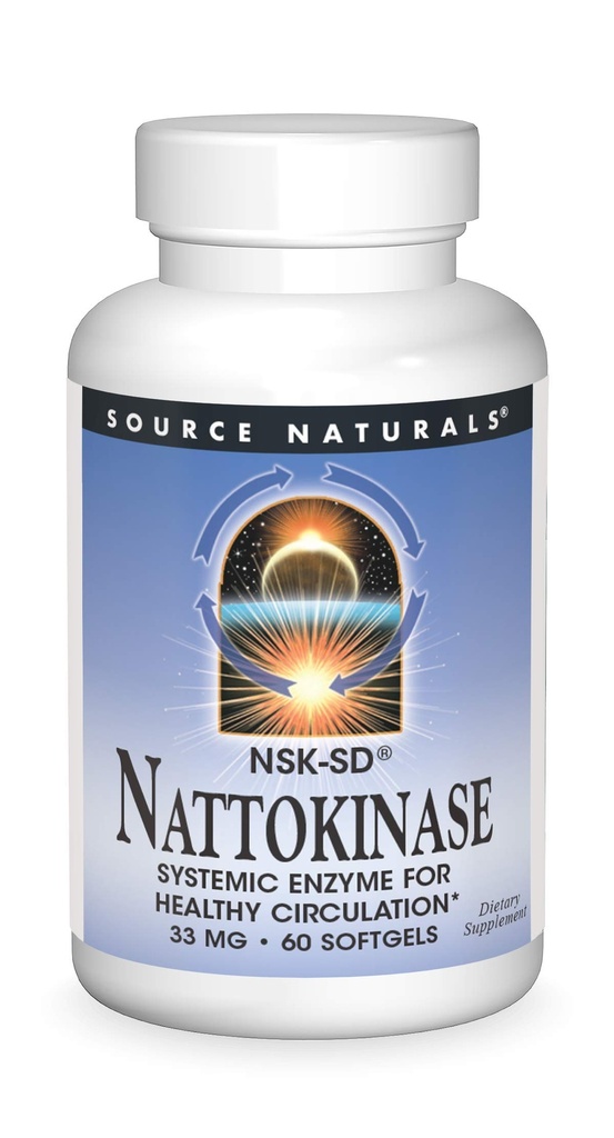 Źródło Naturals Nattokinase Enzym układowy dla zdrowego krążenia * 33mg - 60 Softgels