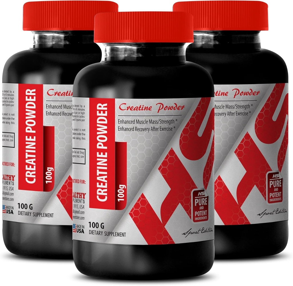Body Builder for Men - Proszek CREATINE 100G - Bułka z masłem - 3 butelki (Proszek)