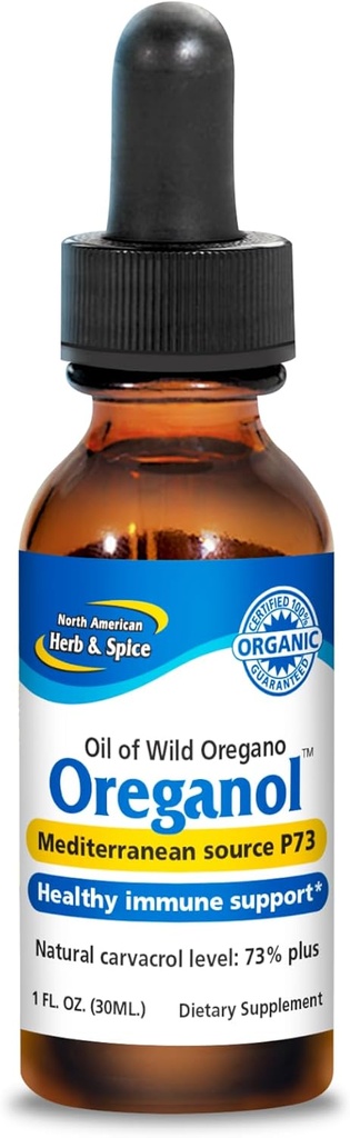 PÓŁNOCNY AMERYKAN HERB & SPICE Oreganol - 1 fl oz, Opakowanie 2 - Nieprzetworzony, Dziki, Organiczny Olej Oregano - Śródziemnomorskie Źródło P73 - Non-GMO - 864 Łączne służby