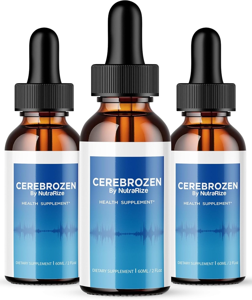 NutraRize (Opakowanie 3 krople Cerebrozen - zaawansowana formuła dla zdrowia ucha, Naturalne wsparcie dla poprawy słuchu, Cerebrozen 24 Suplement diety, Opinie (90 Służenia)