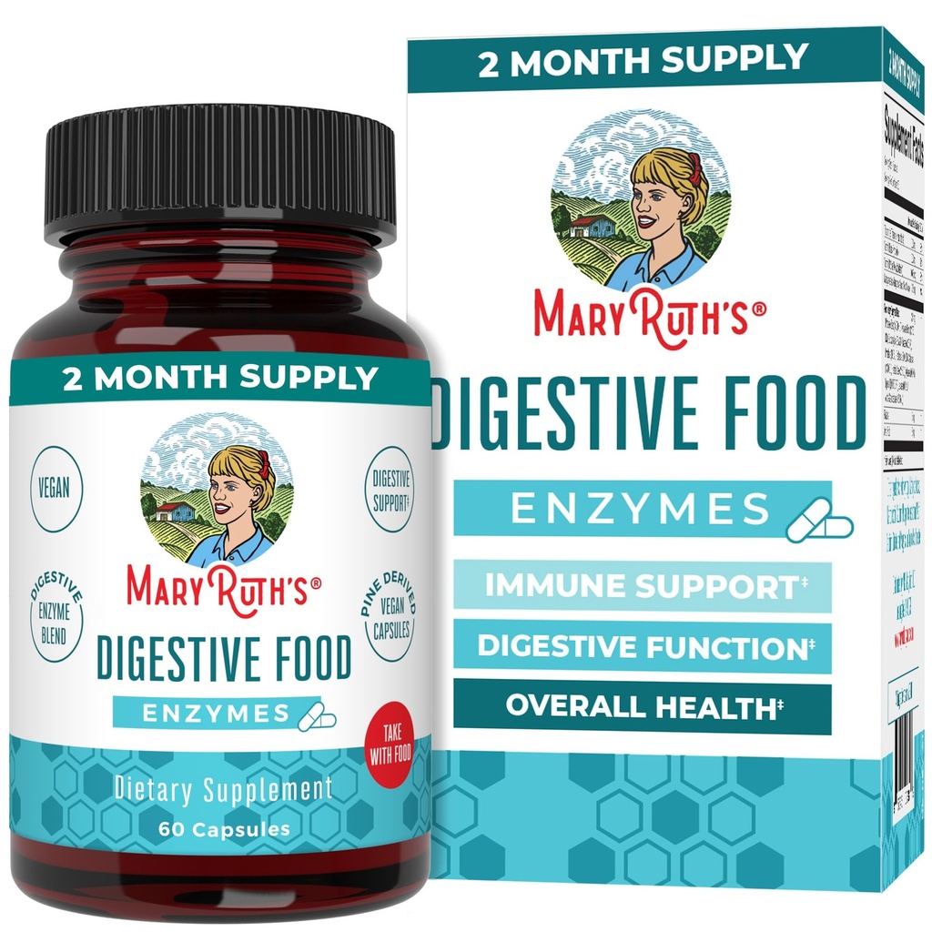 MaryRuth Organics Digestive Enzymes 124; Do 2 Miesiące Dostawy 124; Wegan Digestive Health Aid and Gut Health Enzyme Complex 124; Ponad 12 Enzymy Delivery 124; Witaminy B6 & B12