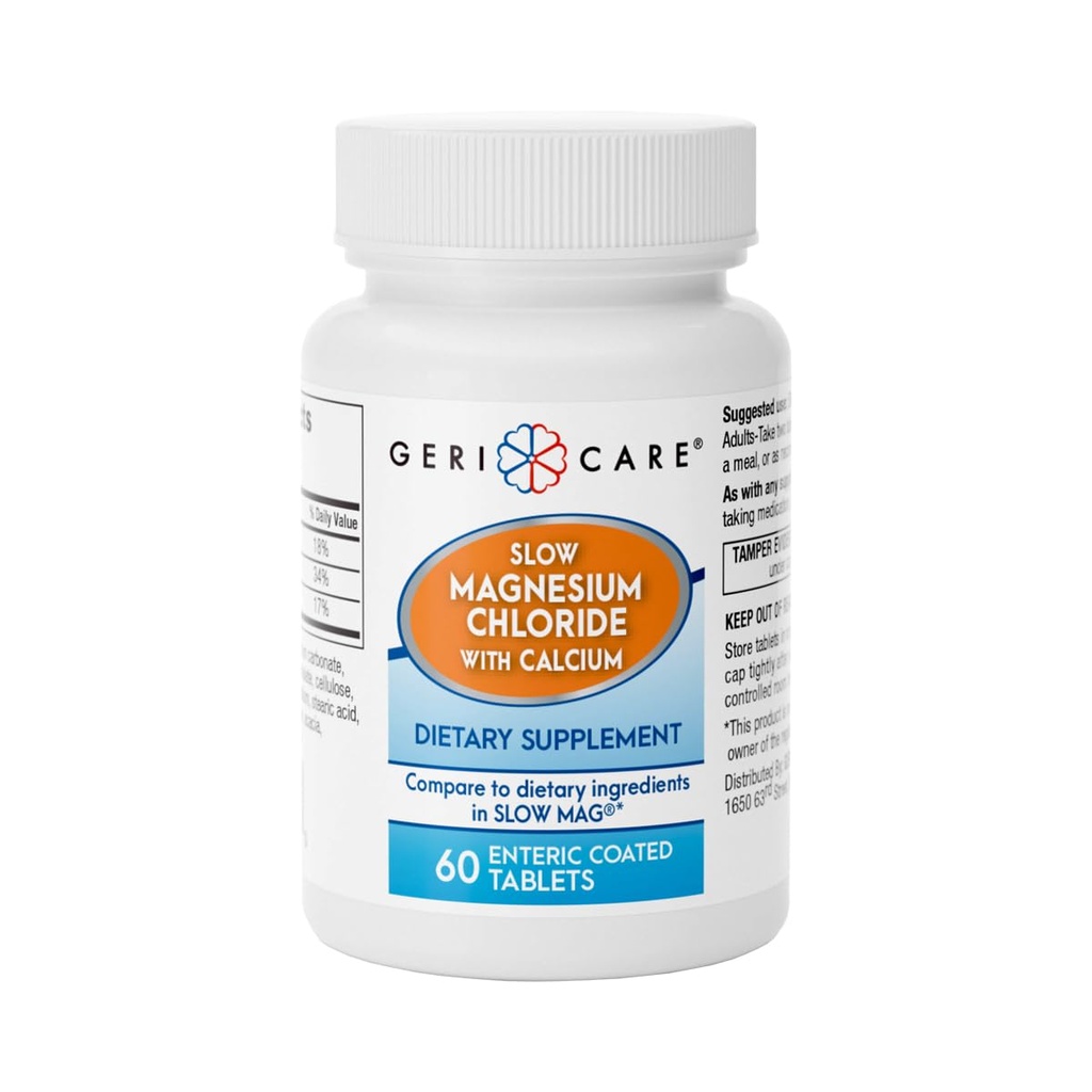 Gericare Slow Magnezu Chlorek 124; Wapnia Tablets by Geri- Care 124; Nutritional Supplement Agregat 124; 60 Liczenie butelek (Opakowanie po 1)