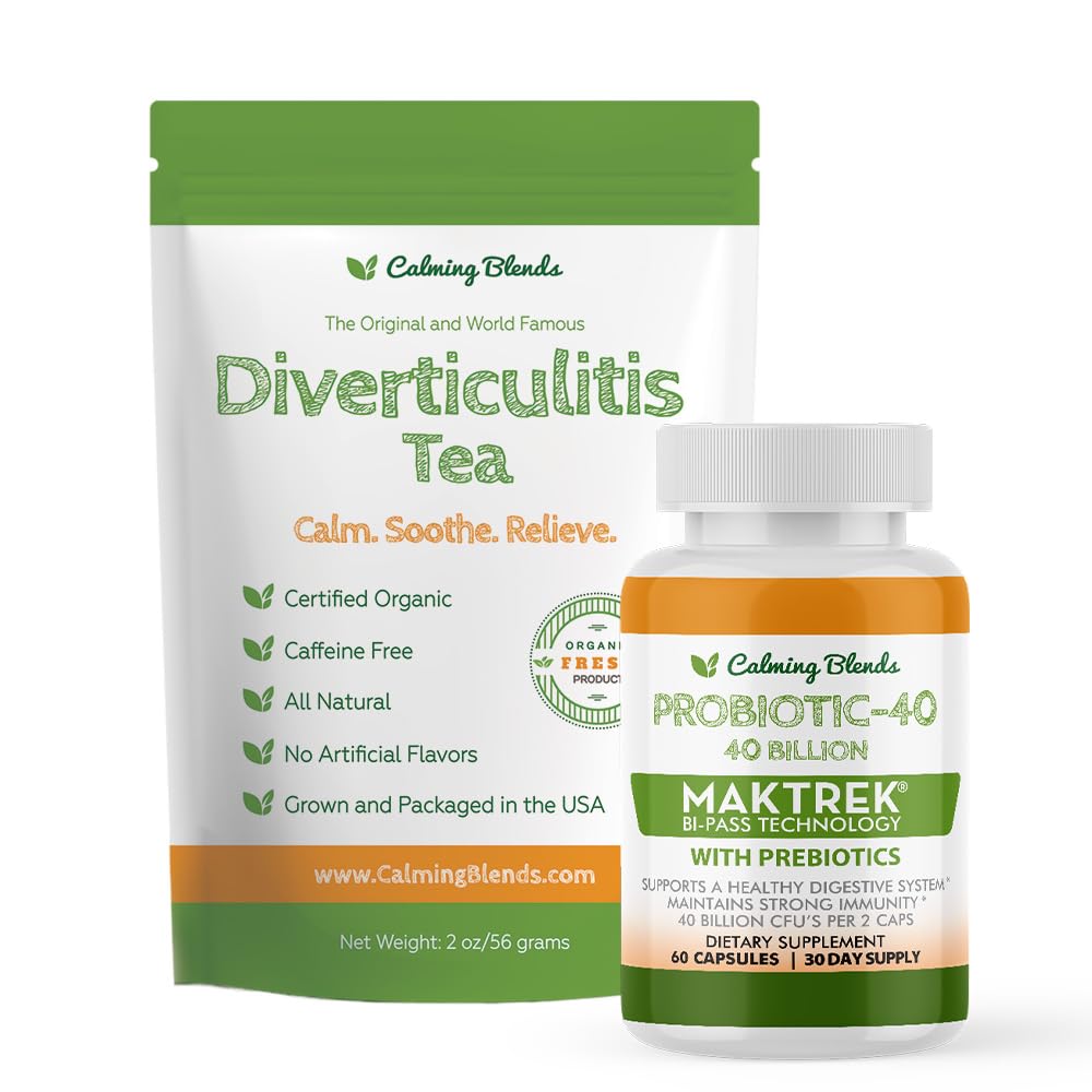 Tea & Probiotic Supplement (40 Miliard CFU, 60 Kapsułki) 124; Herbal Herbata i Probiotic Duo dla Digestive Comfort & Gut Zdrowie