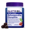 Natrol Ashwagandha Complete Gummy, 3- in-1 Daily Stress Supports Better Mood, Redukuje stres okolicznościowy i zmęczenie, 30 Gummies, Aż do 15 Day Supply