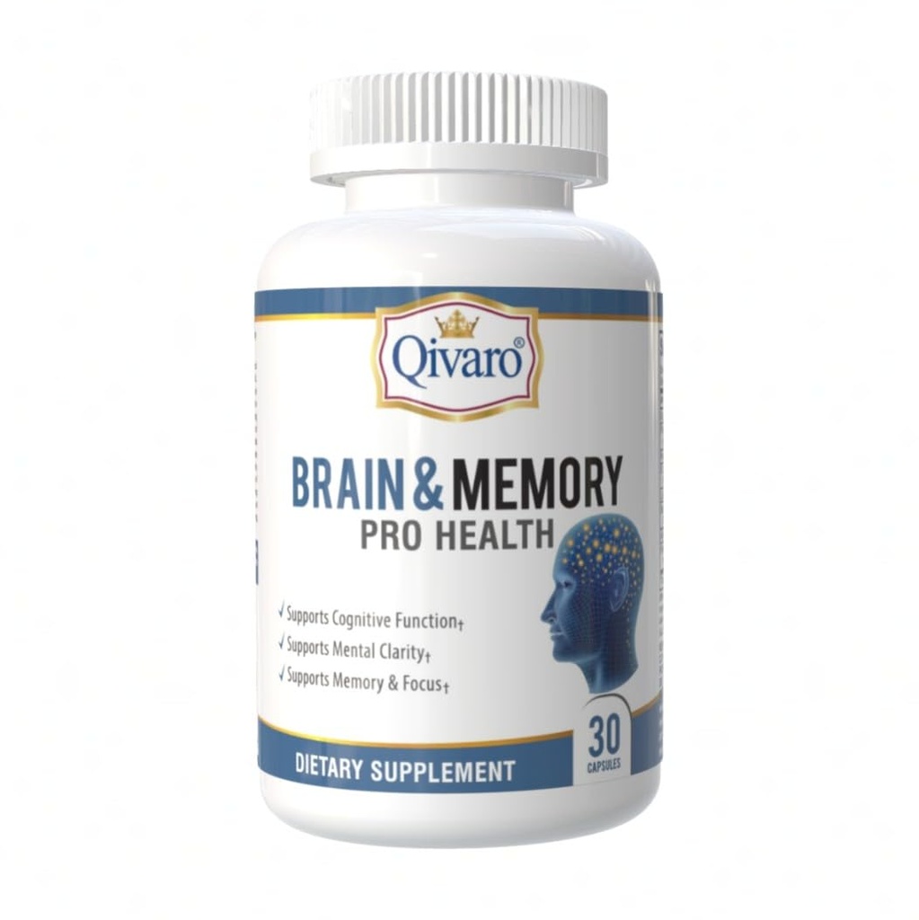 Brain & Memory Pro Health - Natural Support for Cognitive Function - Mind & Memory Supplement for Brain Health - Wegan i Non-GMO - Made in USA - 30 kapsułki
