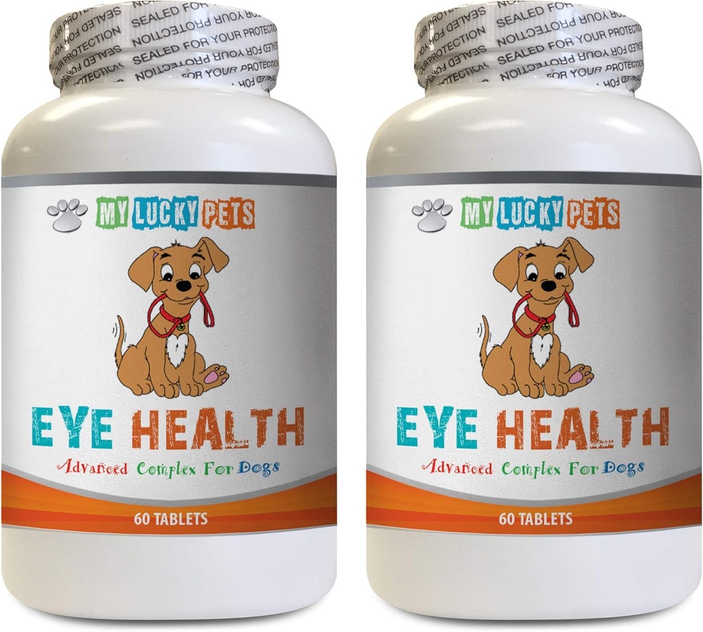 Dog Eye Supplement - Dog Eye Health - Advanced Formula - Korzyści Wizja - Wsparcie immunologiczne - Dog Witamina Heart - 2 Butelki (120 Leczenie)