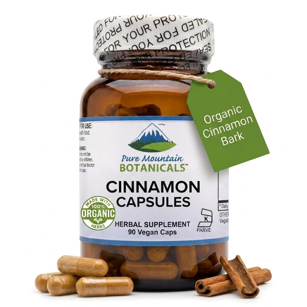 Kapsułki z cynamonem - Kosher Vegan Pigułki z 1000mg Organic Cassia Cynammon Bark Suplement