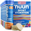 Nuun Sport Electrolyte Tablets z magnezu, Wapń, Potas, Chlorek i Sód, Gluten Free & Wegan, Mieszane aromaty, 6 Pack (60 Słupki ogółem)