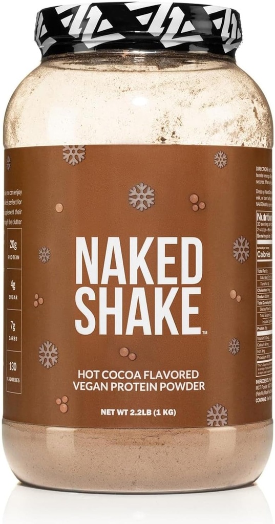 Nagi shake - Hot Cocoa Protein Shake - Proszek z protein na bazie roślin z Mct Oil - Gluten- Free, Soy- Free, No Gmos Or Sztuczne Sweeteners - 30 Słupki