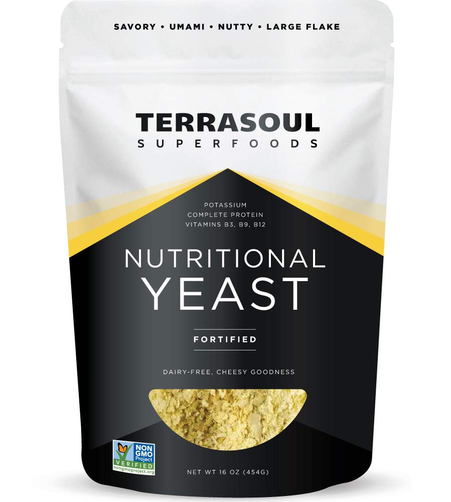 Terrasoul Superfoods Premium Nutritional Yeast Flakes, 16oz - Fortyfikacja 124; Gluten Free Amend124; Non- GMO Amend124; Vegan