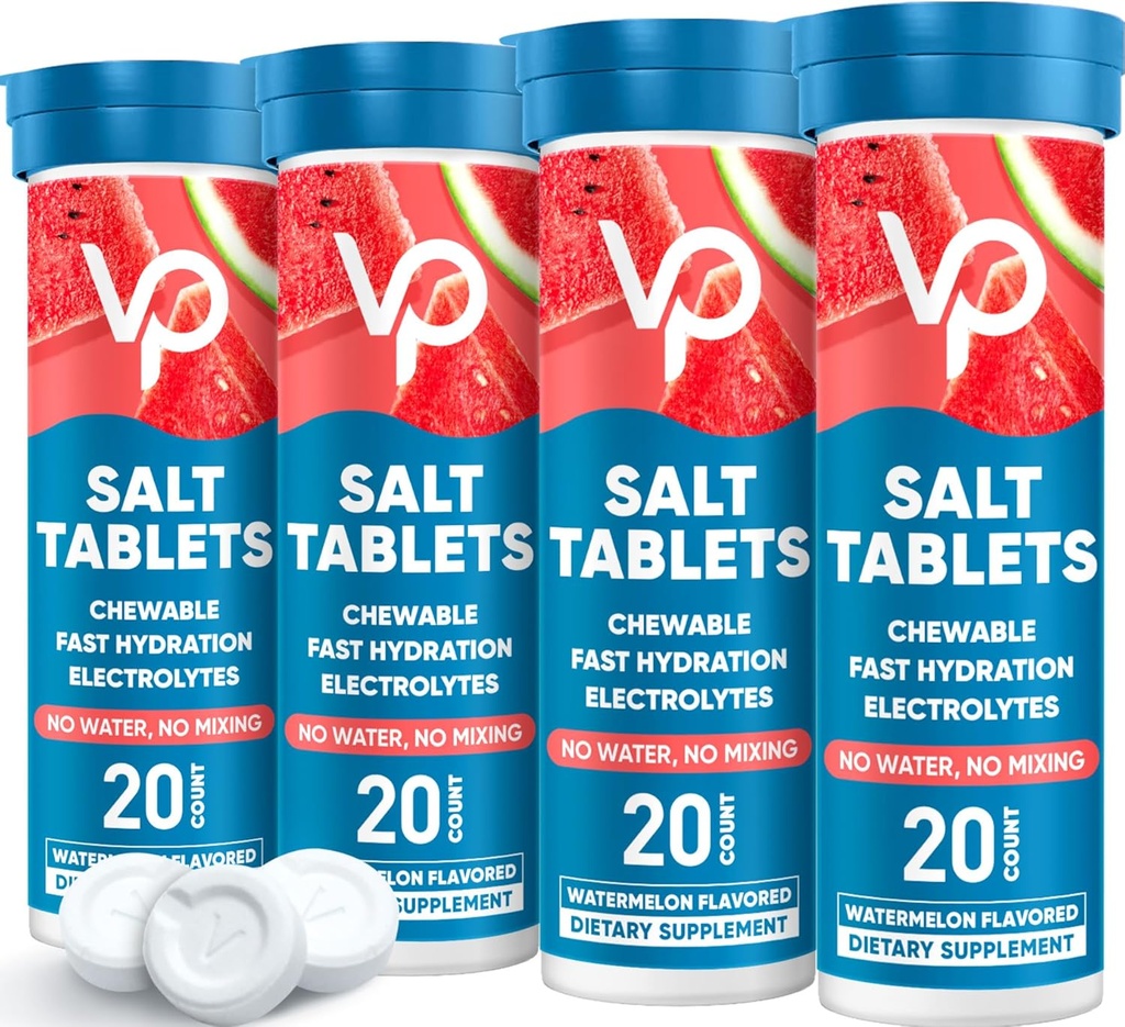 Venture Pal Chewable Electrolyte Tablets, 80 Count Fast- Display Sugar- Free Stick Salt Tablets - Pakiet Variety for Rapid Hydration, Outdoor Running, Turystyka piesza, Sport 124; Keto & Vegan Friendly