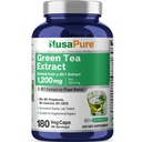 NusaPure Green Tea 20: 1 Extract, 1200 mg ekwiwalent 24000mg, 180 Kapsułek wegańskich, 50% EGCG, 98% Polifenoli, 80% Katechin