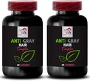 Szary suplement do włosów - Anti Gray Hair Complex - Anti Gray Hair, Natural Color, Color Renewal kolorów, Młodzieżowy połysk, Anti Gray Hair Vitamin, Color Longevity, Dynamiczny kolor włosów 2 Butelki 120 Kapsułki