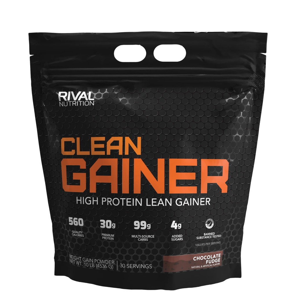 Rival NUTRITITION Clean Gainer - Czekoladowe Kudge, 10 funtów.