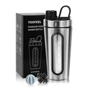 Butelki z shakerem TOOPEEL do protein Mix 28 Oz ze stali nierdzewnej Shaker Protein z 2 Ball mieszania, nie zostaje zimno / gorąco, Widoczne okna metalowe Shaker Puchary, szczelność, BPA Wolna butelka Shaker