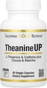 California Gold Nutrition TheanineUP ™, L- Theanine & Caepine Plus Cocoa, and Match, 60 Veggie kapsułki