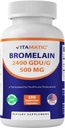 Vitamatic Bromelain Supplement 500mg - 2400 GDU / g - 180 kapsułek