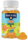 FREEDA Witamina C Dzieci Witamina C Gumiaki - Dzieci Sugar Free VIT C Gumy Chewable dla dorosłych, Nastolatków i dzieci - Certified Kosher, Pyszny aromat pomarańczowy, Zero Supplement Immune Support Supplement Supplement Supplement Supplement Supplement (60 Ct)