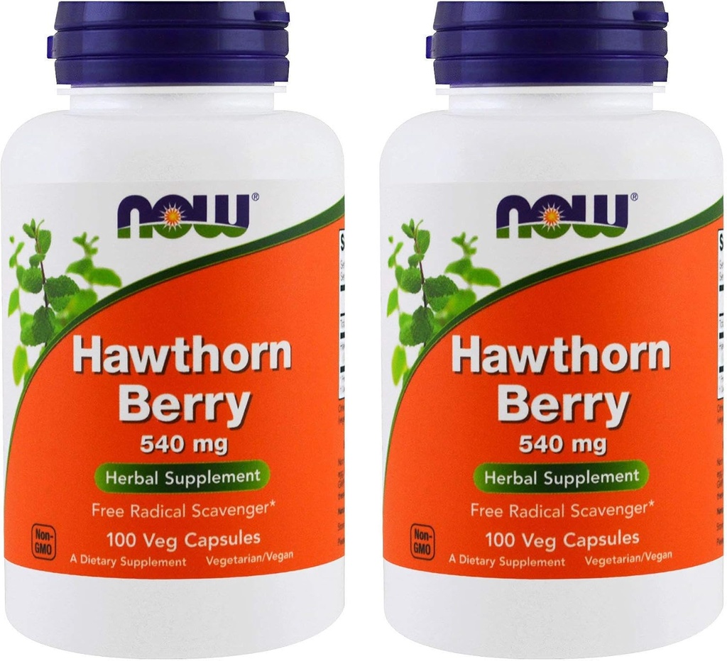 Teraz żywności Hawthorn Berry 540 mg, 100 kapsułki Veg (Opakowanie po 2)
