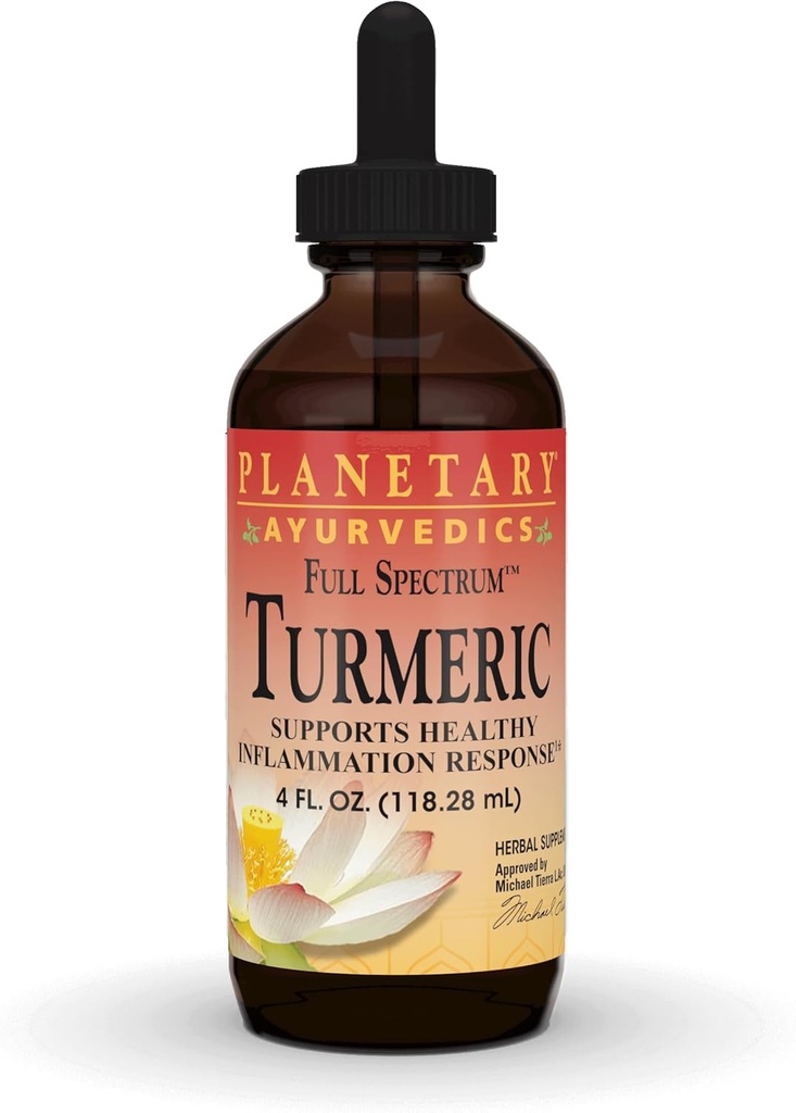 Planetarne Herbals Turmeric Full Spectrum Liquid by Planetary Ayurvedics, Support for Antioksydant and Healthy Infective Response, 4 Ounces