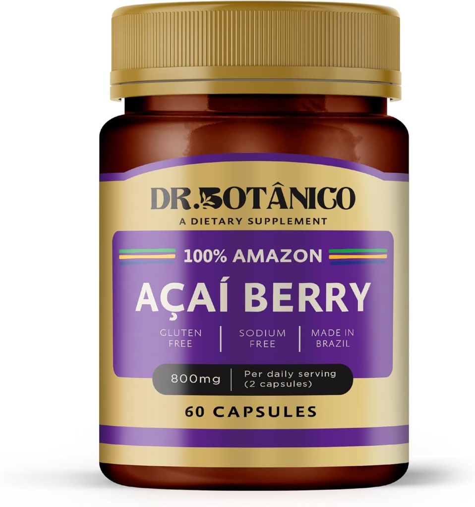 Açaí Berry 800mg - Wsparcie immunologiczne i skórne 124; Dr. Botanico (60 kapsułek)