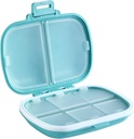 Holii Travel Pill Organizator, 8 Komory Przenośny Pill Case, Codzienne Pill Box do przechowywania witamin, Mały pojemnik na pióro Pocket Purse Medicine Organizator niebieski