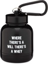 OnMyWhey - Protein Powder & Supplement Funnel Keychain, przenośny pojemnik To- do siłowni, treningi, Fitness, & Travel - TSA Zatwierdzony, Gdzie jest wola Jest serwatka
