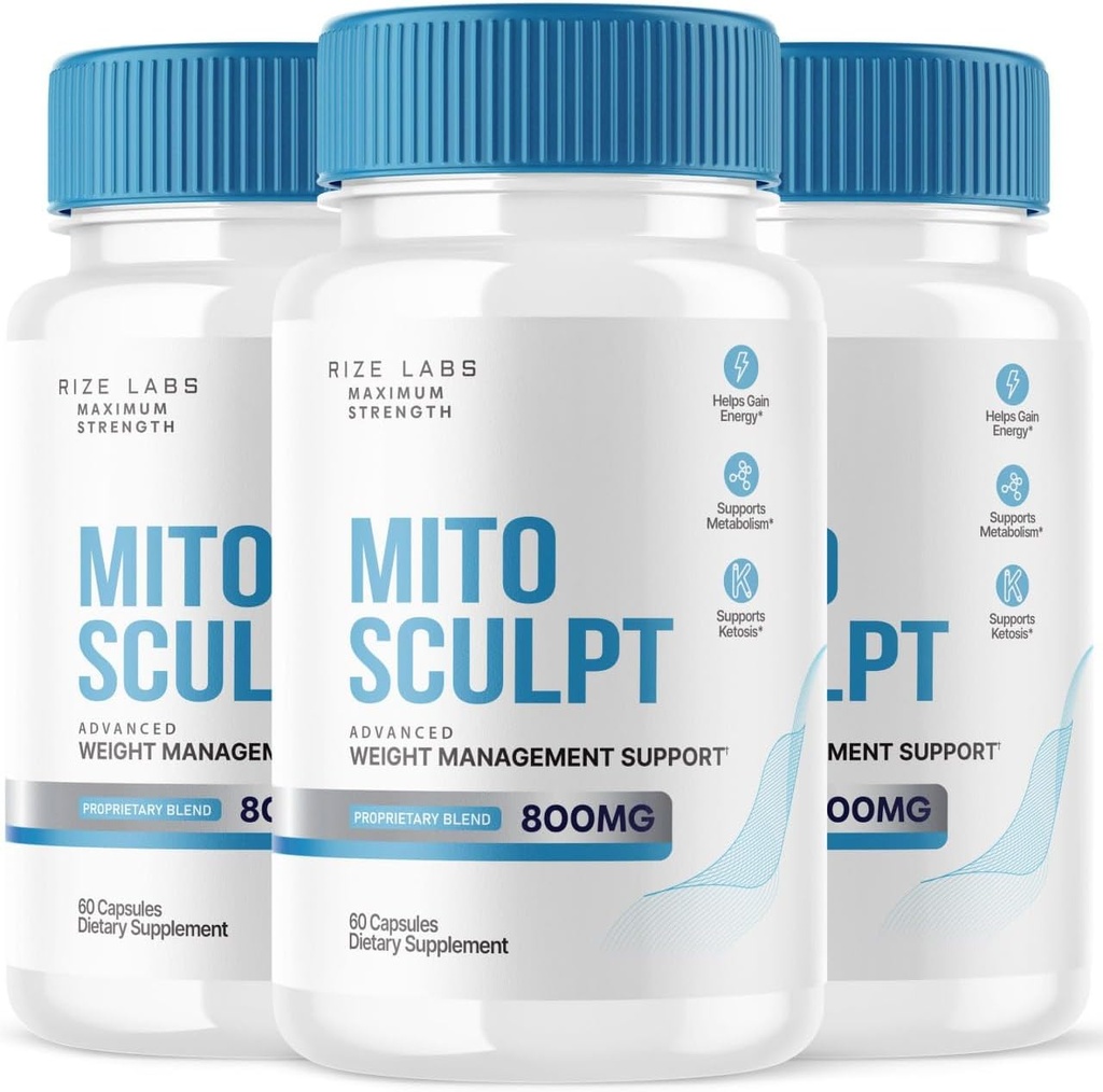 Rize laboratoria MitoSculpt Weight Loss Pills - Sculpt Twoje idealne ciało z MitoSculpt Advanced Formula kapsułki, Suplement do obrócić zmobilizowany zapakowany tłuszcz do paliwa (180 kapsułki) (Opakowanie 3)