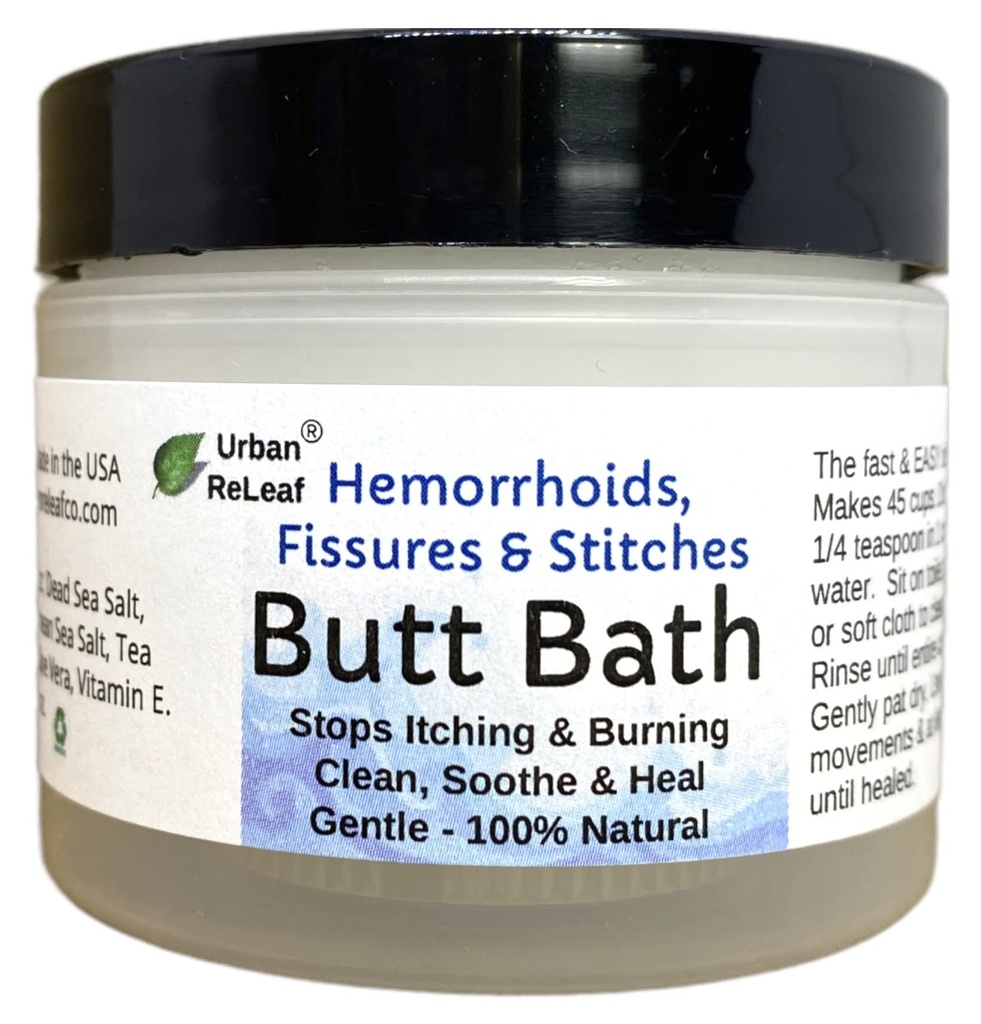 Urban ReLeaf Butt Bath! Hemoroidy, szczeliny i szwy. Pomaga swędzenie i spalanie. Czyste, soothe i spokój. Łaźnia Easy Sitz! Szybka ulga! Delikatna soka solna. Delikatne, skuteczne, 100% naturalne