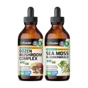 BIO KRAUTER Dozen Grzyb nalewka 4 Fl. Oz. & Sea Moss nalewka 4 Fl. Oz.
